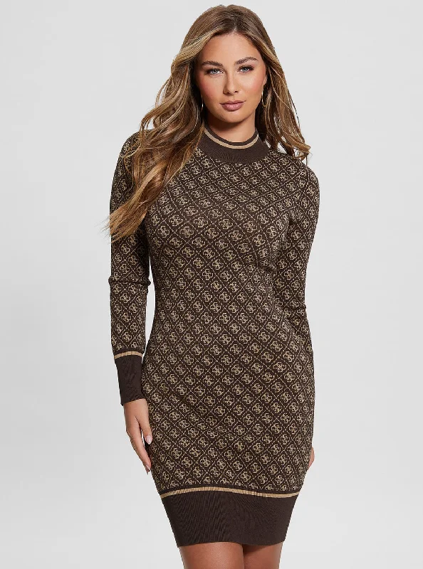 Brown Lise Logo Mini Dress