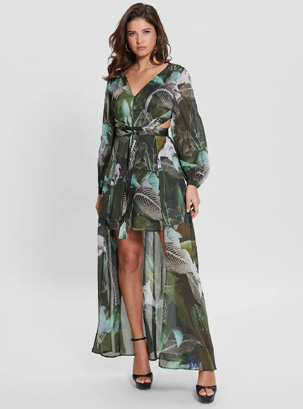 Eco Moonlit Tropic Garden Farrah Maxi Dress