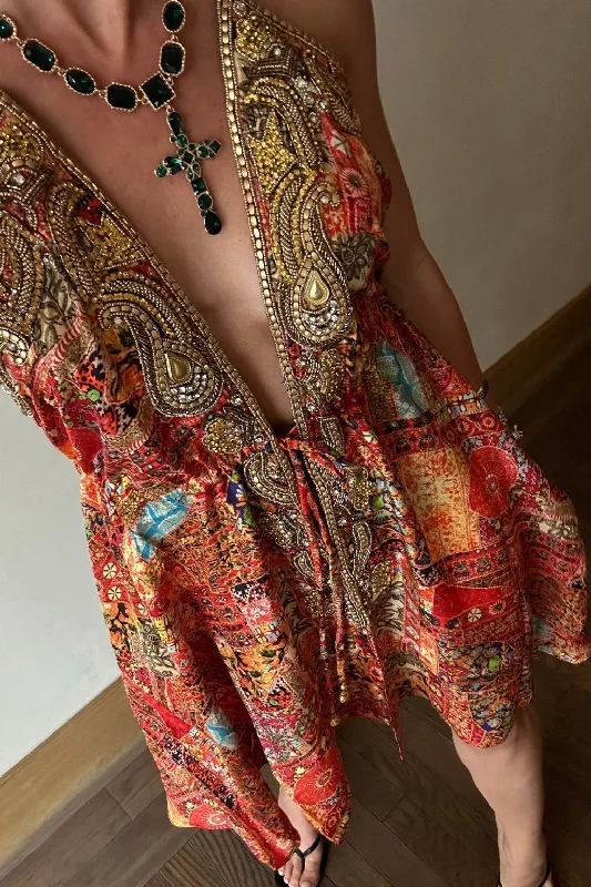 Jasmine Orange Multi Embroidered Coverup