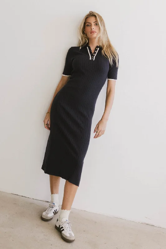 Posie Ribbed Knit Midi Dress