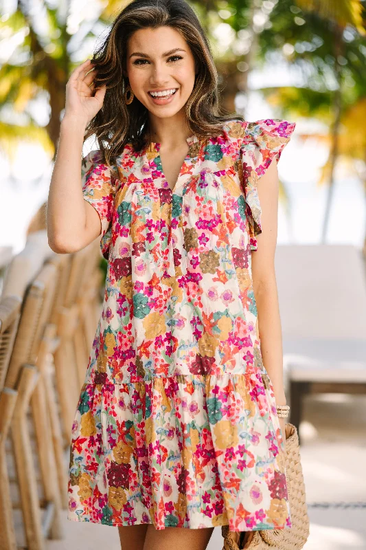 All You Need Fuchsia Pink Floral Dress