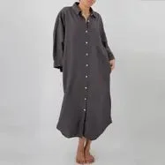 CC SUNDAY MORNING BUTTON UP MAXI DRESS