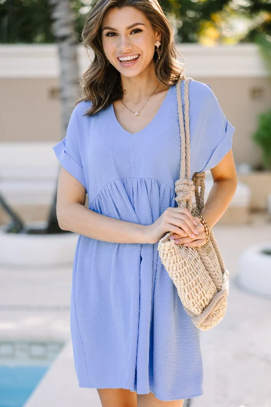 Full Of Joy Light Blue Babydoll Dress