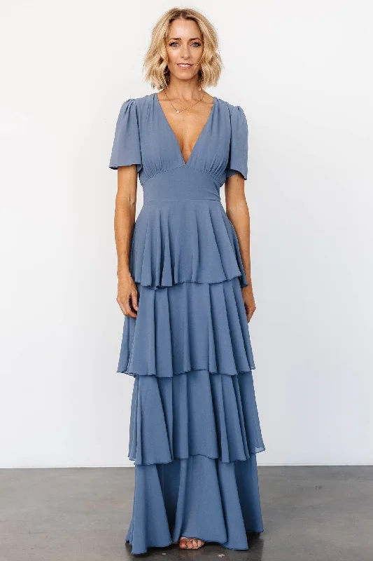 Montaigne Ruffle Maxi Dress | Whisper Blue