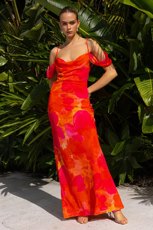 ORALIE MAXI DRESS - ORANGE FLORAL