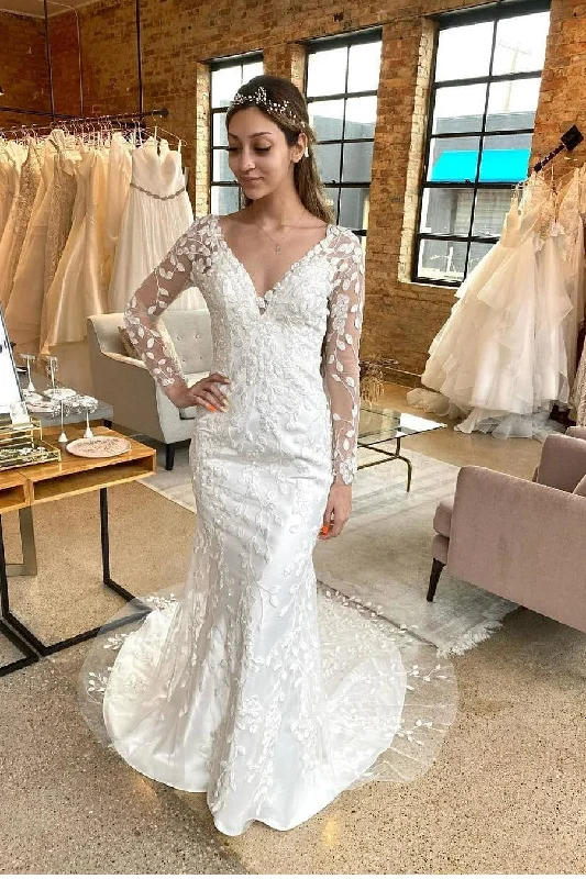 Leaf Lace Long-sleeve Wedding Gowns 2022 New